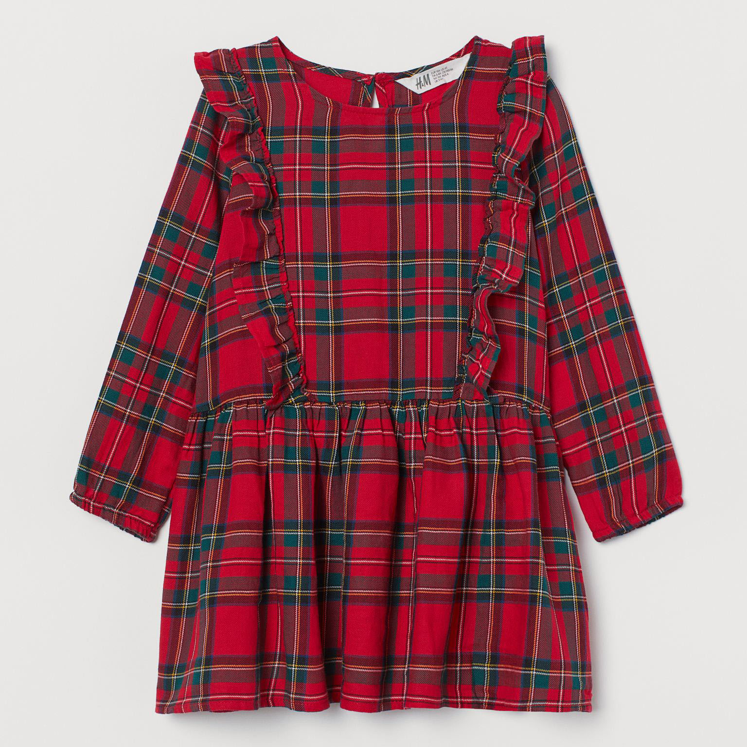 

Платье с длинными рукавами H&M 060886628 98 см Красное/Клетка (6666000158505)