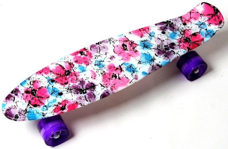 

Пенни борд, Penny Board "Маки" Светящиеся колеса