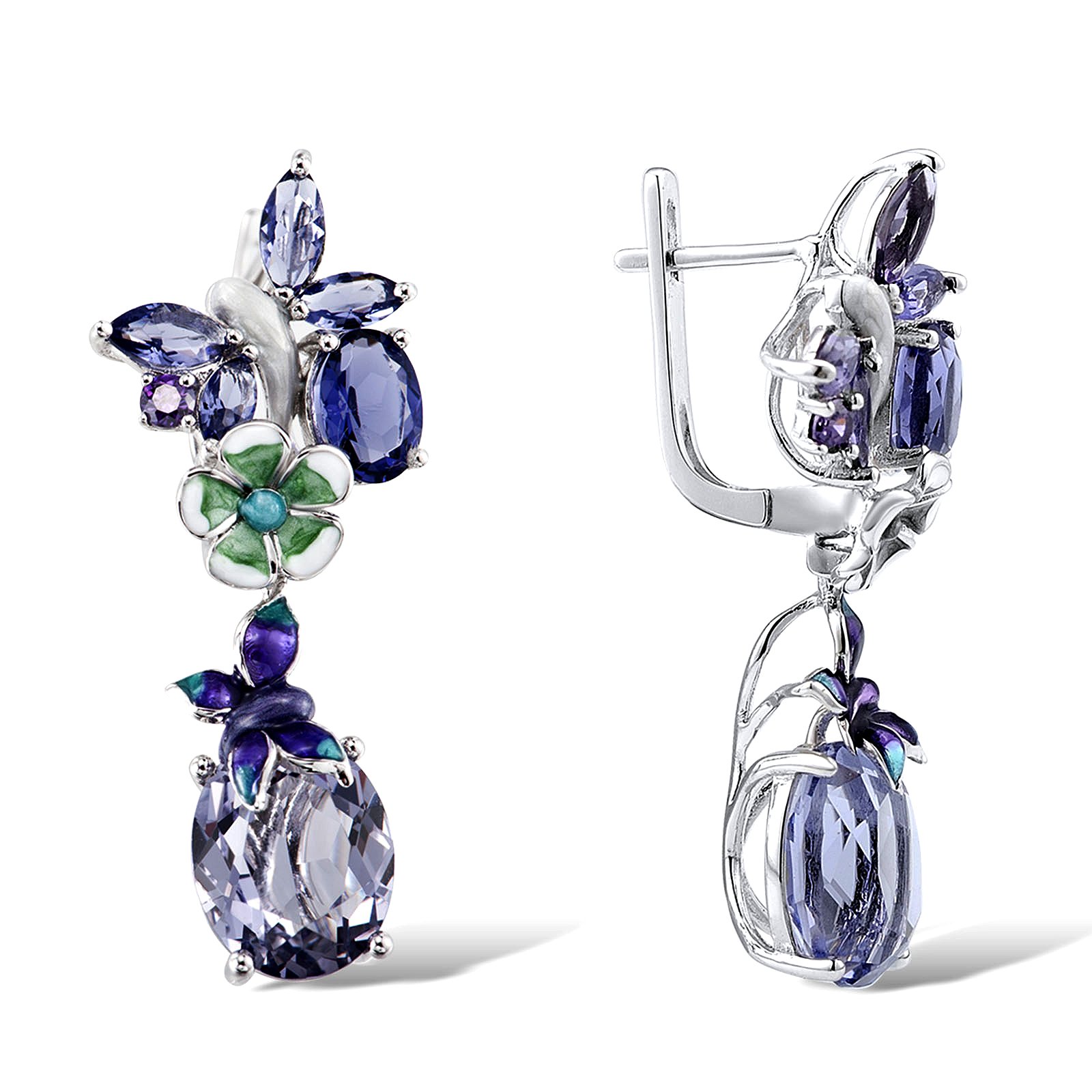 

Серьги из серебра с эмалью и хрусталем 1714538