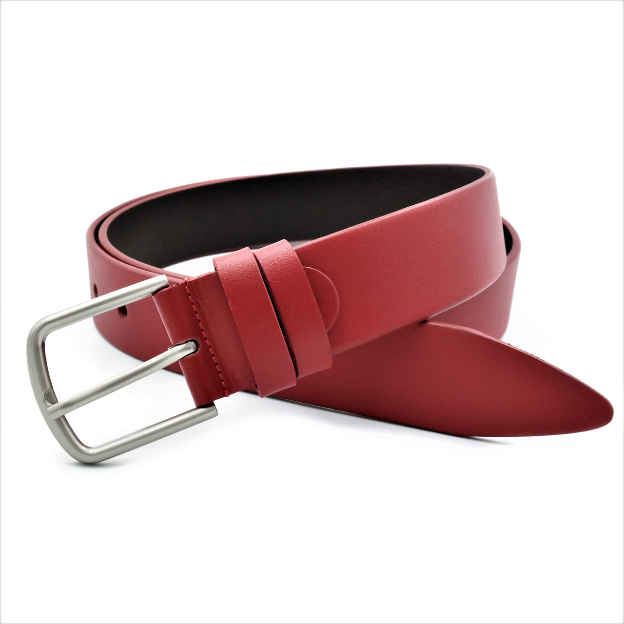 

Женский кожаный ремень Weatro пояс красный 110-115 см