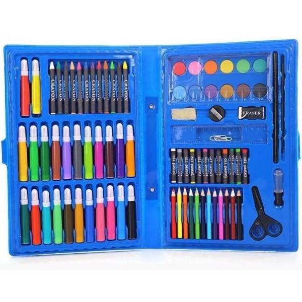 

Набор для детского творчества и рисования UKC Painting Set 86 предметов детский в чемоданчике Голубой