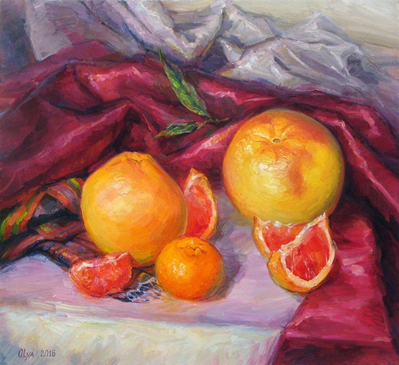 

Картина маслом "Грейпфруты", 45х50 см