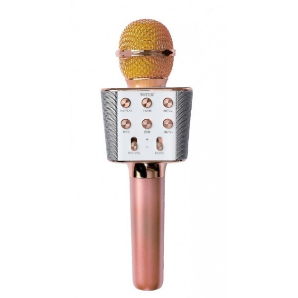 

Микрофон-караоке беспроводной bluetooth WSTER WS-1688 Original Rose Розовый