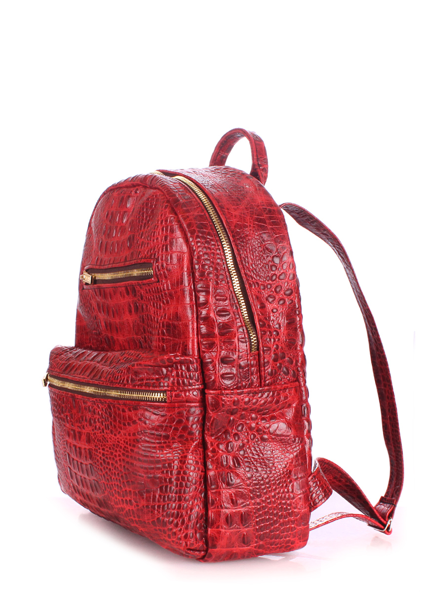 

Рюкзак женский кожаный Poolparty Mini Red (P-1468)
