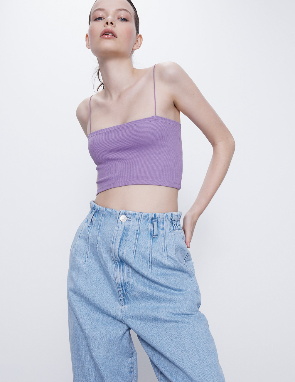 

Топ Zara Ж1069256 (3253/314/612) цвет сиреневый M