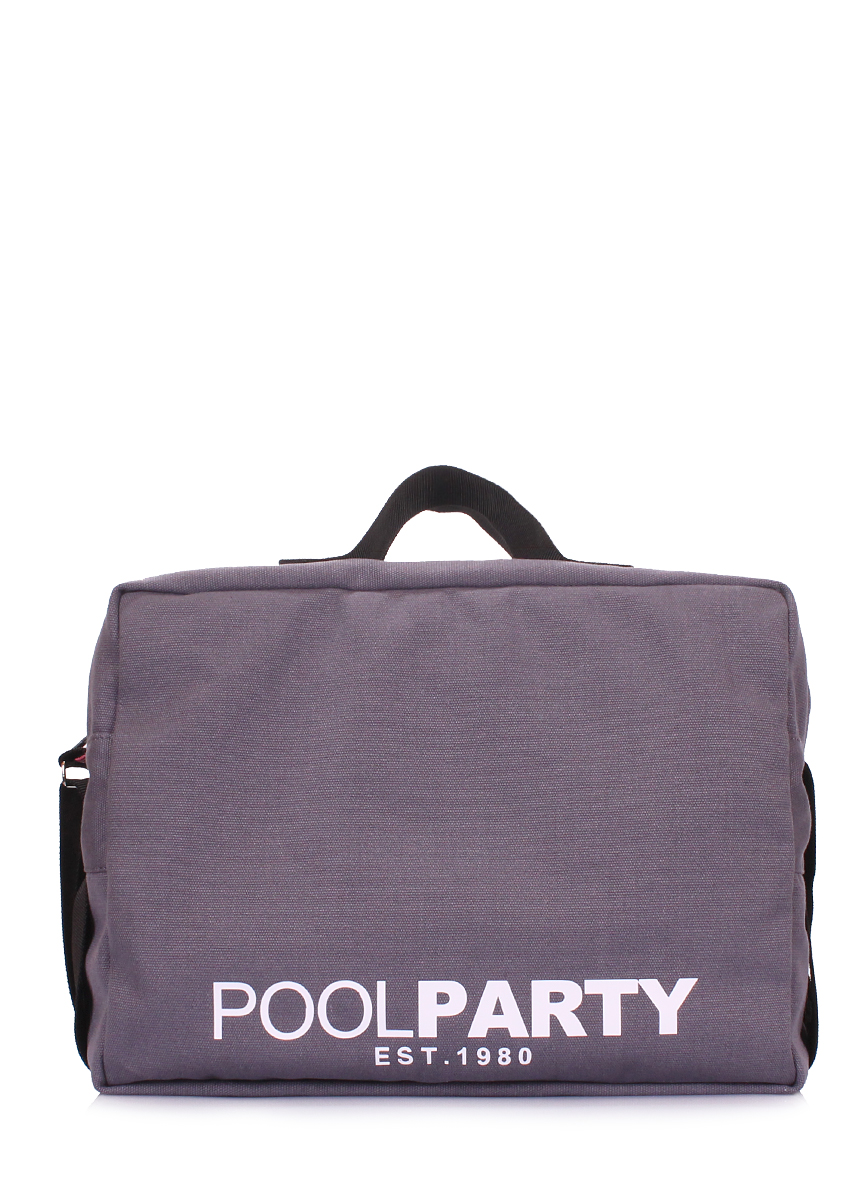 

Сумка коттоновая Poolparty с ремнем на плечо Grey (P-1646)