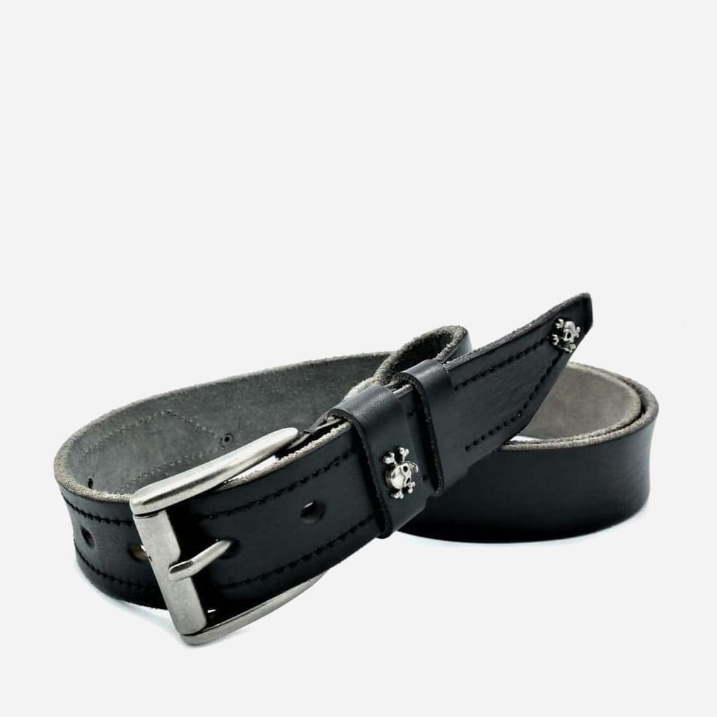 

Мужской ремень кожаный IBR new-m-40k-035 110-130 см Чёрный