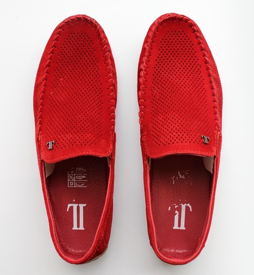 

Мокасини лофери чоловічі червоні LEVEL 28393 40