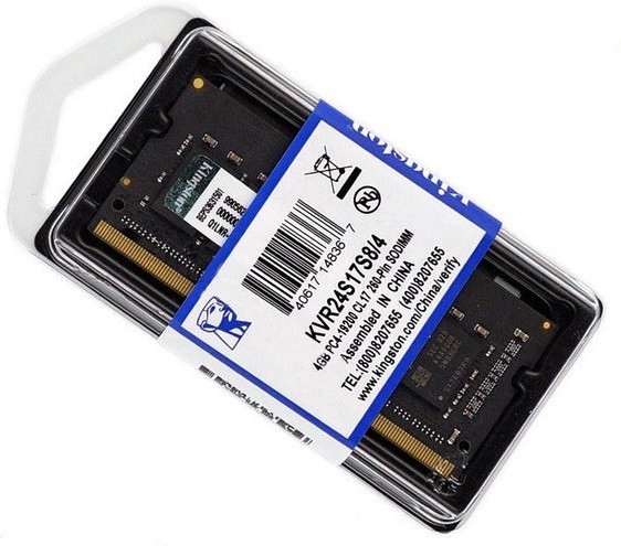 

Оперативная память Kingston SODIMM DDR4-2400 4096MB PC4-19200 (KVR24S17S8/4)