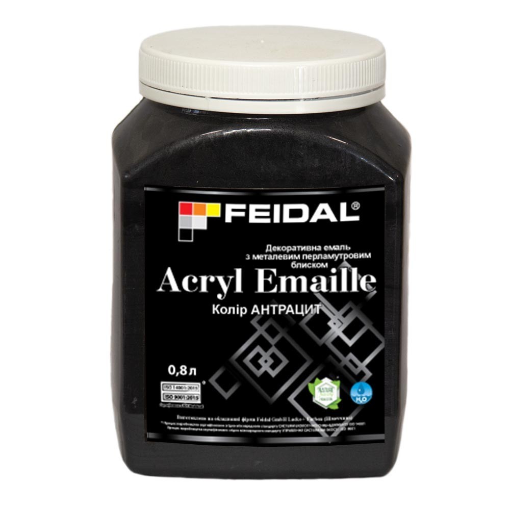 

Декоративная эмаль 0,8л FEIDAL Acryl Emaille (цвет антрацит)