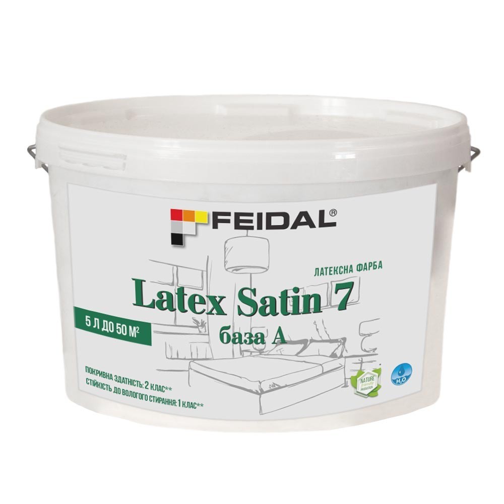 

Латексная краска 5л Feidal Latex Satin 7 база А