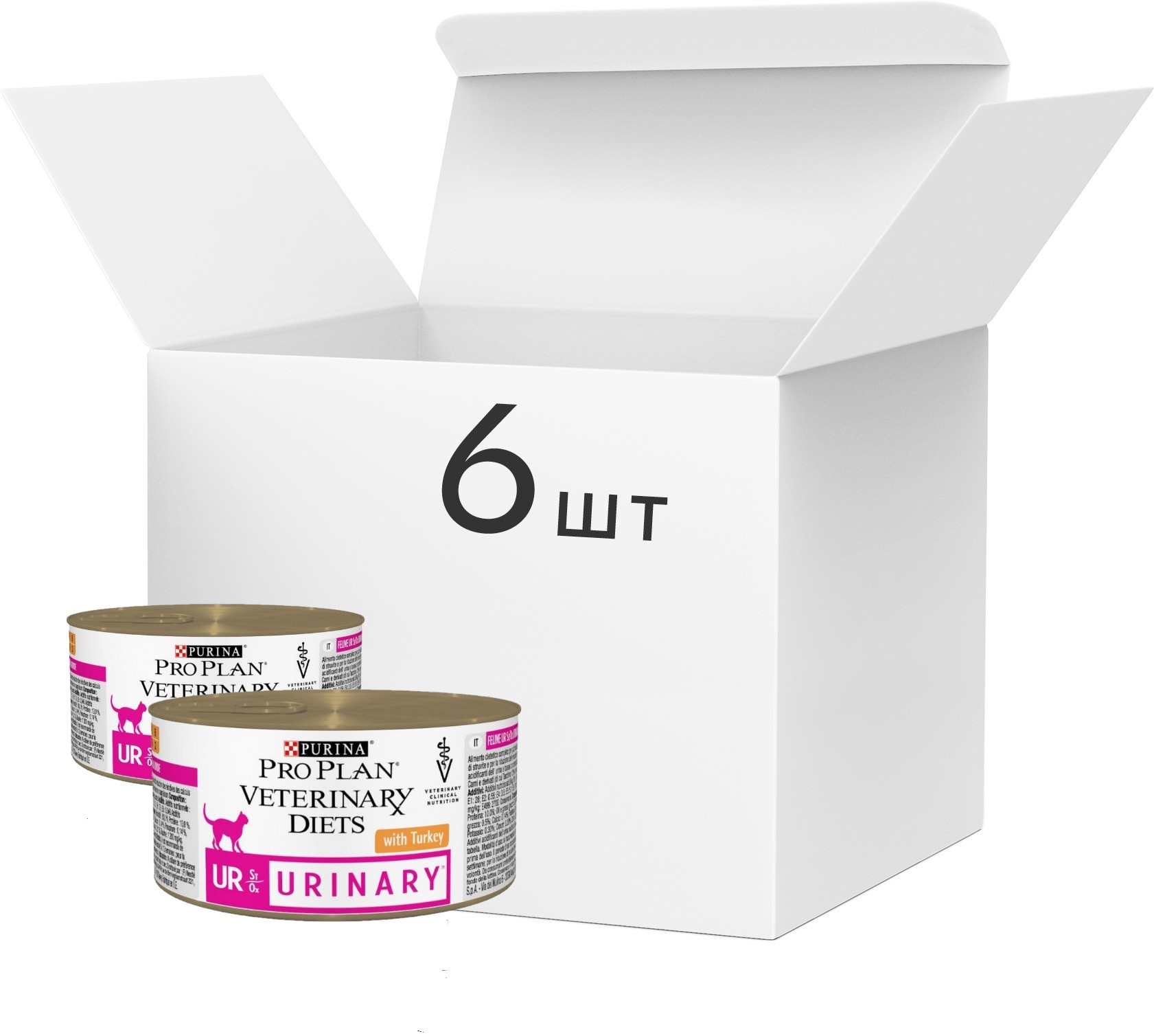 

Упаковка влажного корма Purina Veterinary Diets UR Mousse Turkey 195 г по 6 шт (7613035182035)