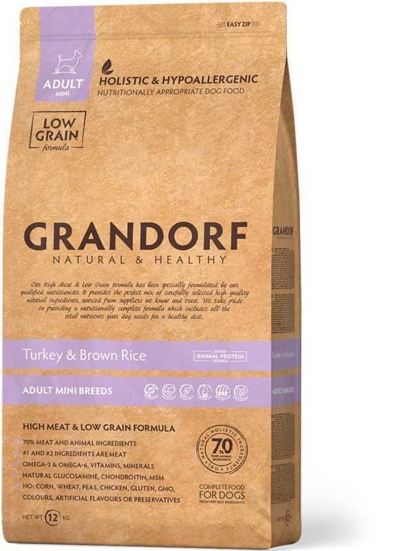 

Сухой корм Grandorf Turkey&Brown Rice Adult Mini с индейкой и бурым рисом для взрослых собак малых пород 1кг (5404009515742)