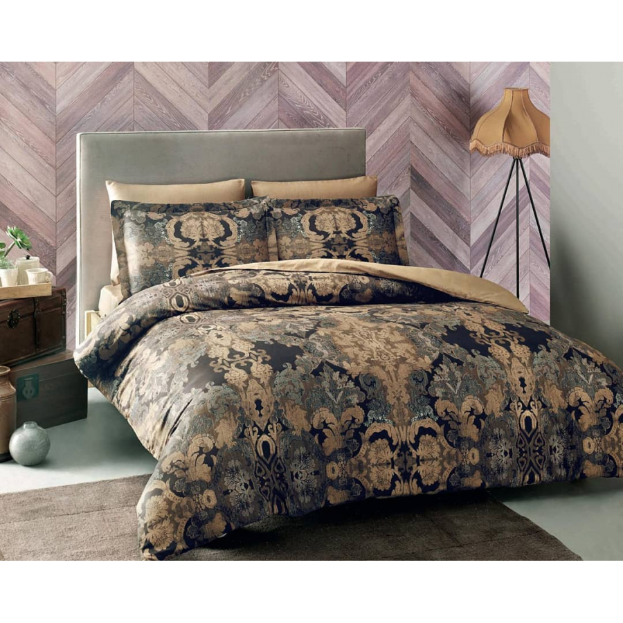 

Постельное белье Tac сатин Digital - Plein gold v01 золотой евро (svt-2000022216180)