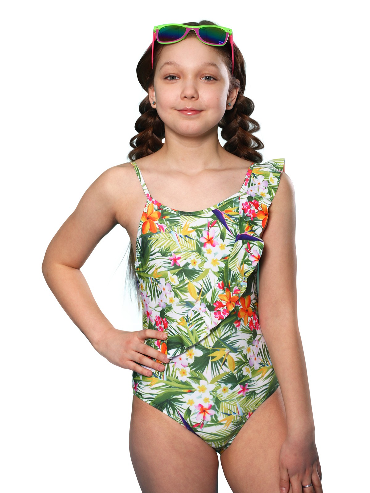 

Детский цельный купальник Keyzi Flowers big W 128 Принт