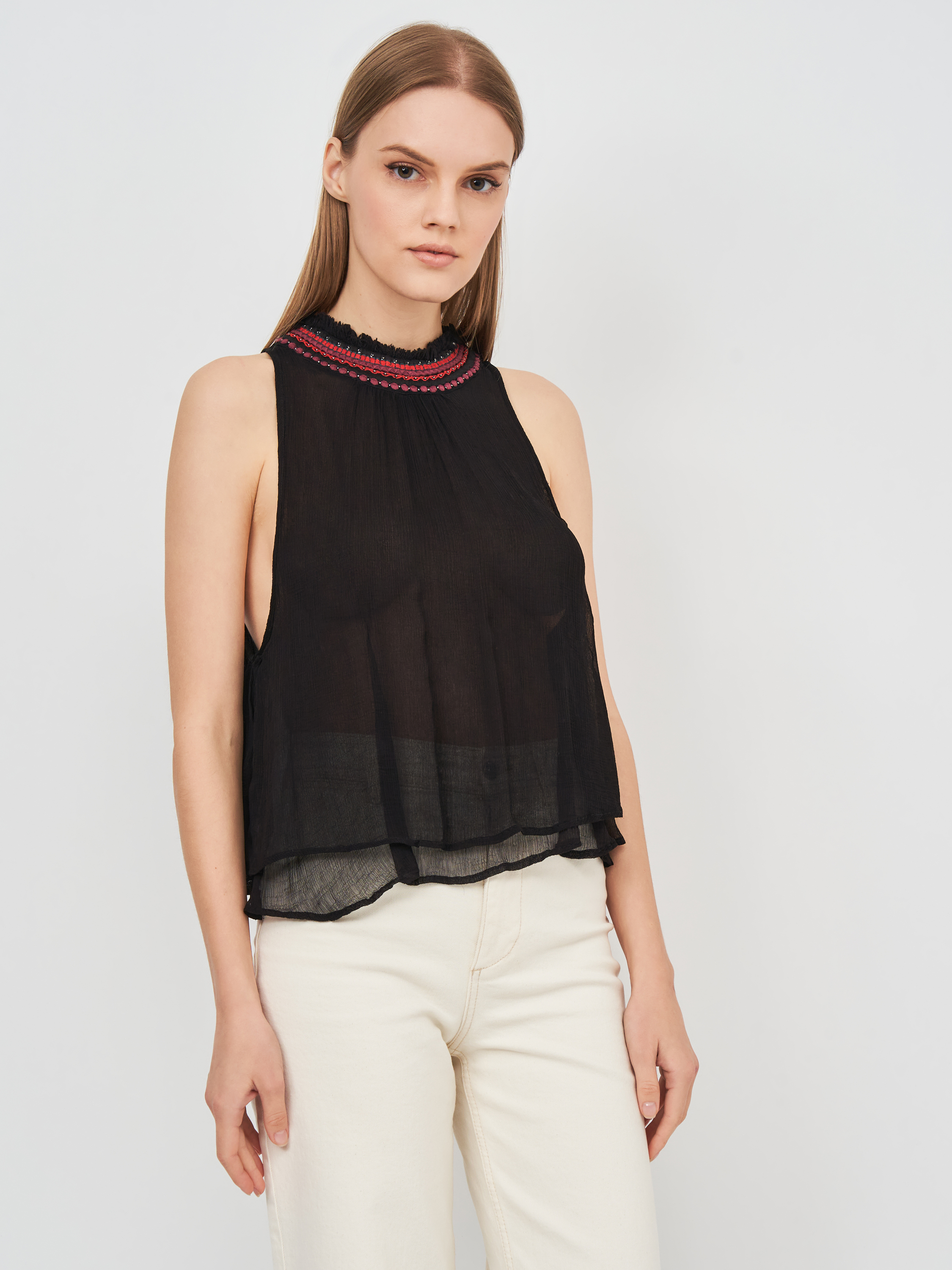 

Блузка Pull & Bear 5470/391/800  Черная, Блузка Pull & Bear 5470/391/800 S Черная