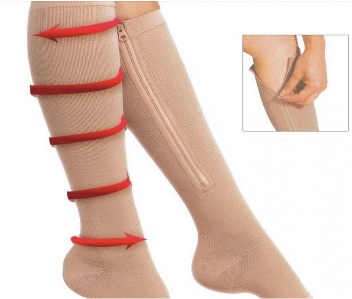 

Компрессионные гольфы Zip Sox - Бежевые размер S/M