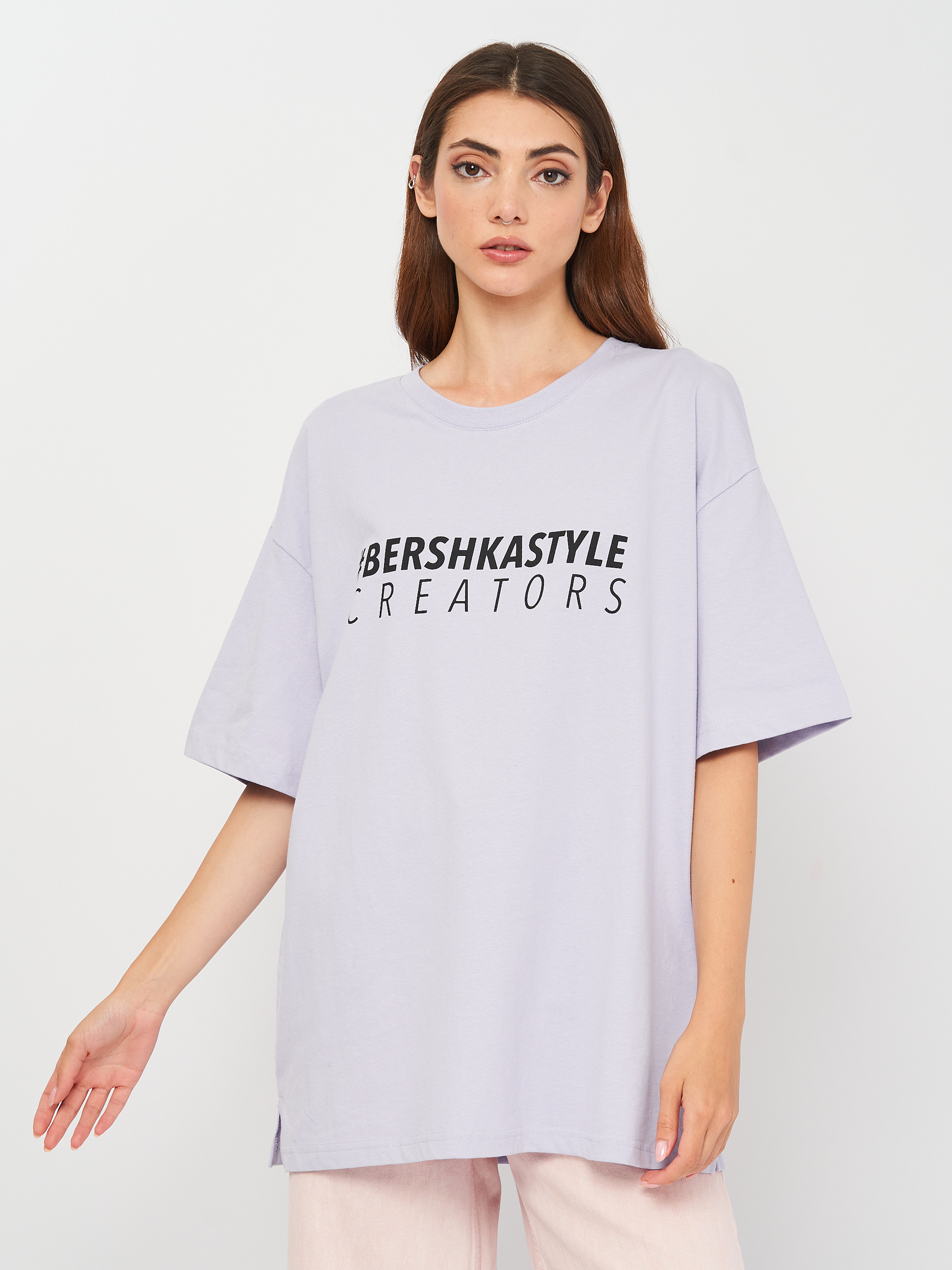 

Футболка Bershka 2373/545/611  Сиреневая, Футболка Bershka 2373/545/611 M Сиреневая
