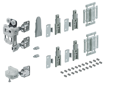 

Комплект фурнитуры для складной двери без пружины Hettich Wing Line L вес 25 кг, открывание вправо