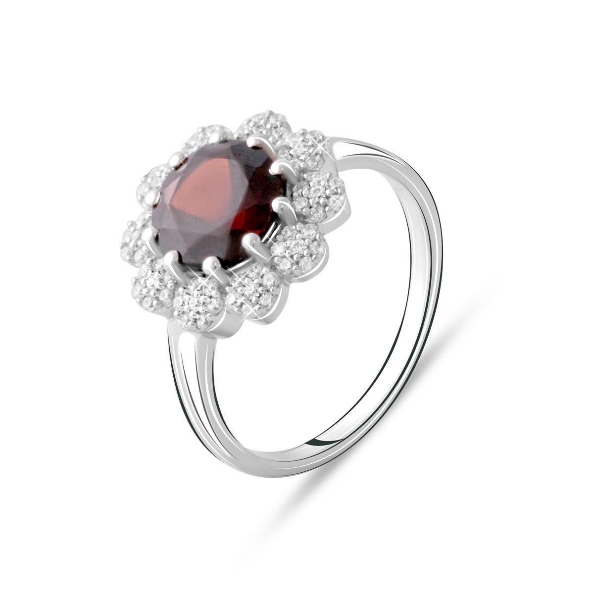 

Серебряное кольцо SilverAlex с натуральным гранатом 2.73ct 17.5 размер