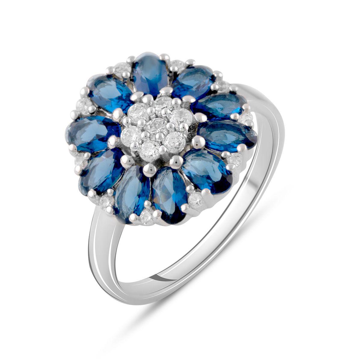 

Серебряное кольцо SilverAlex с сапфиром nano 1.45ct 17.5 размер