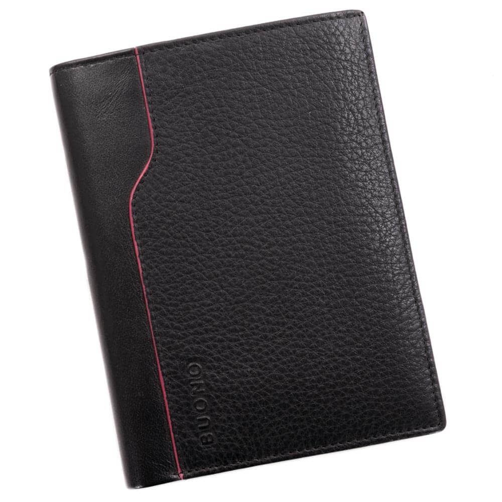 

Обложка для автодокументов кожаная с паспортом Buono черная (02-5257 black)