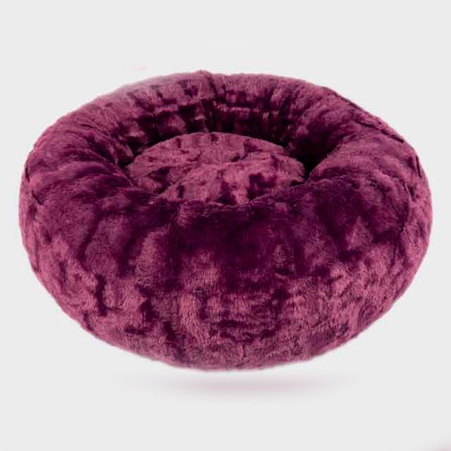 

Лежанка круглая для домашних животных Пончик Плюш. D 90см. Фиолетовый