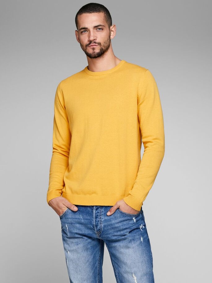 

Джемпер Jack & Jones JJEBASIC KNIT CREW NECK NOOS  Желтый 12137190-Golden Orange, Джемпер Jack & Jones JJEBASIC KNIT CREW NECK NOOS S Желтый 12137190-Golden Orange