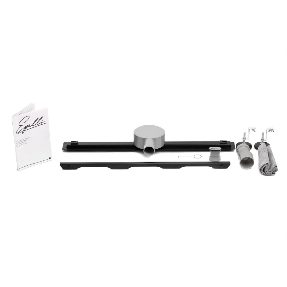 

Душевой линейный трап Epelli Slim Black 70cm Черный