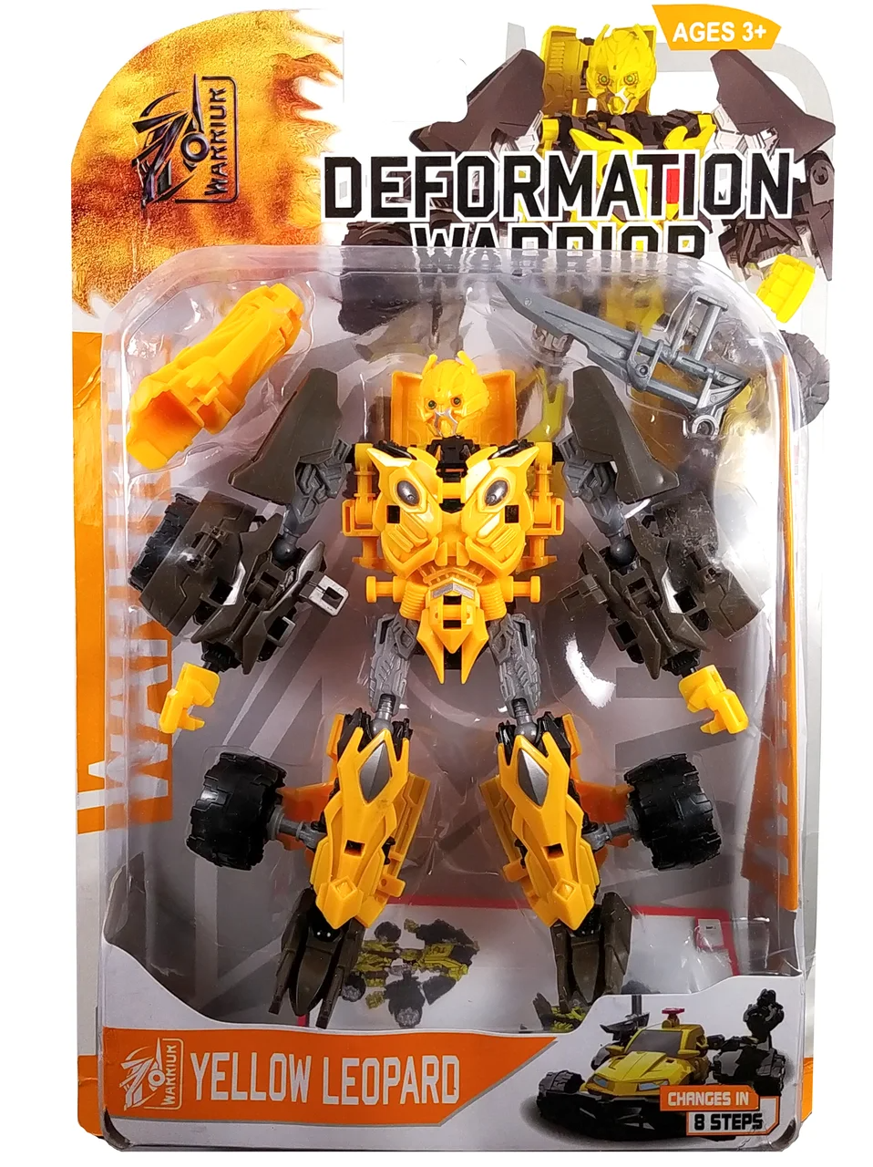 

Конструктор робот трансформер "Deformation Warrior: Yellow Leopard" 28 см Желтый