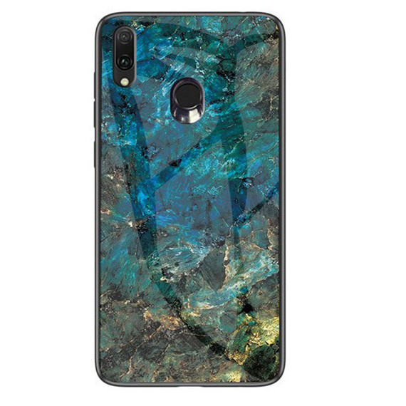 

TPU+Glass чехол Epik Luxury Marble для Samsung Galaxy M20 Морская волна