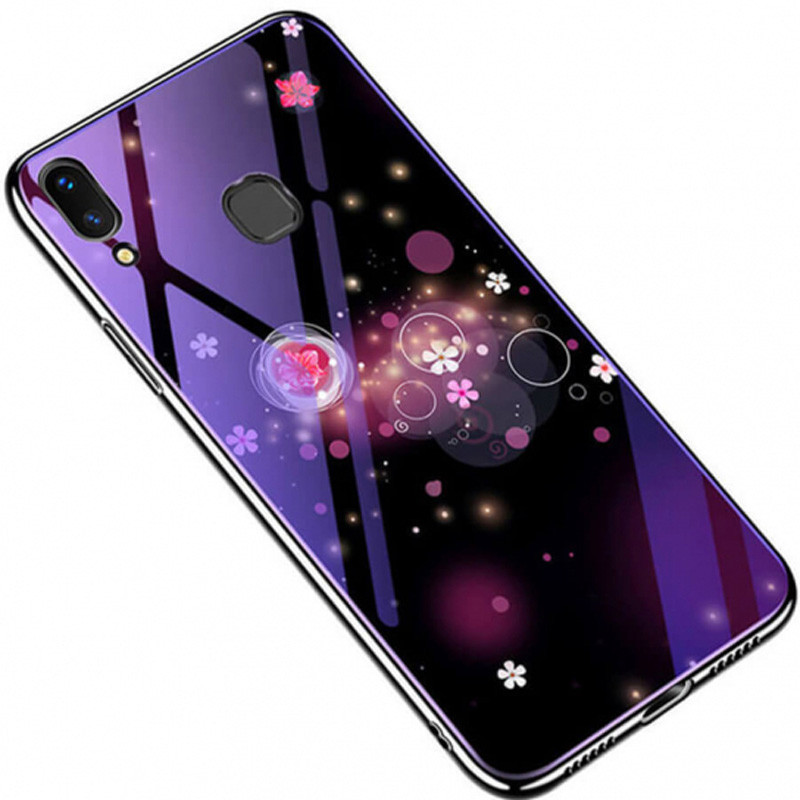 

TPU+Glass чехол Epik Fantasy с глянцевыми торцами для Samsung Galaxy M20 Пузырьки и цветы