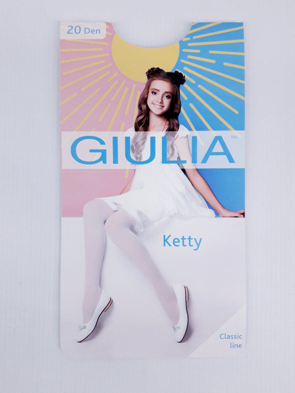 

Капроновые колготы 20 Den Giulia KETTY 140-146см(р) белый