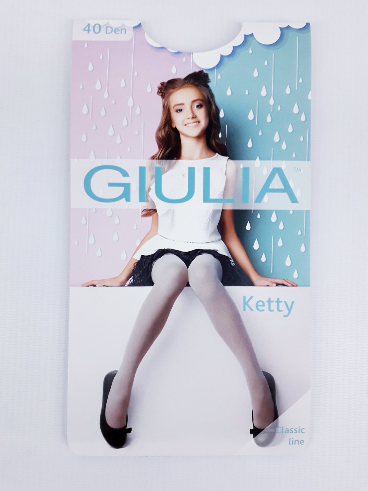 

Капроновые колготы 40 Den Giulia KETTY 152-158см(р) белый
