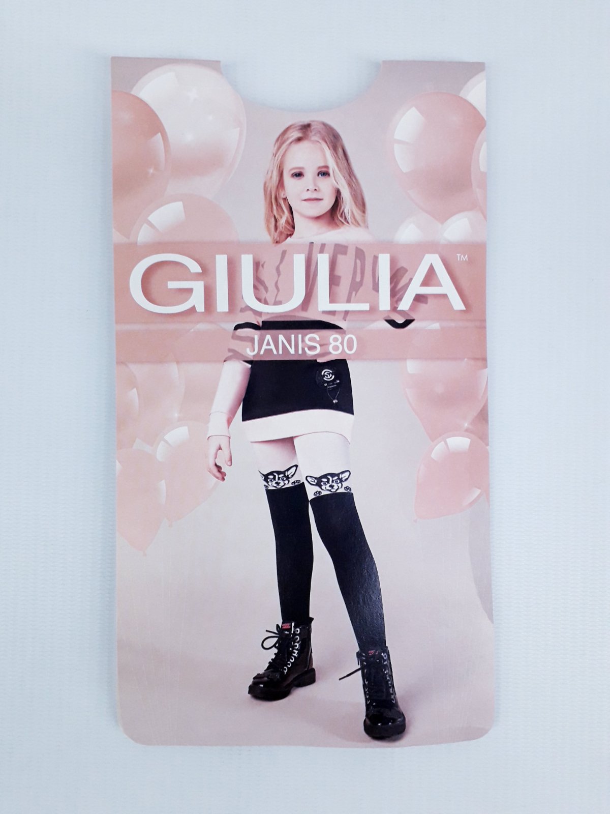 

Капроновые колготы 80 ден Giulia JANIS 140-146см(р) черный с бежевым