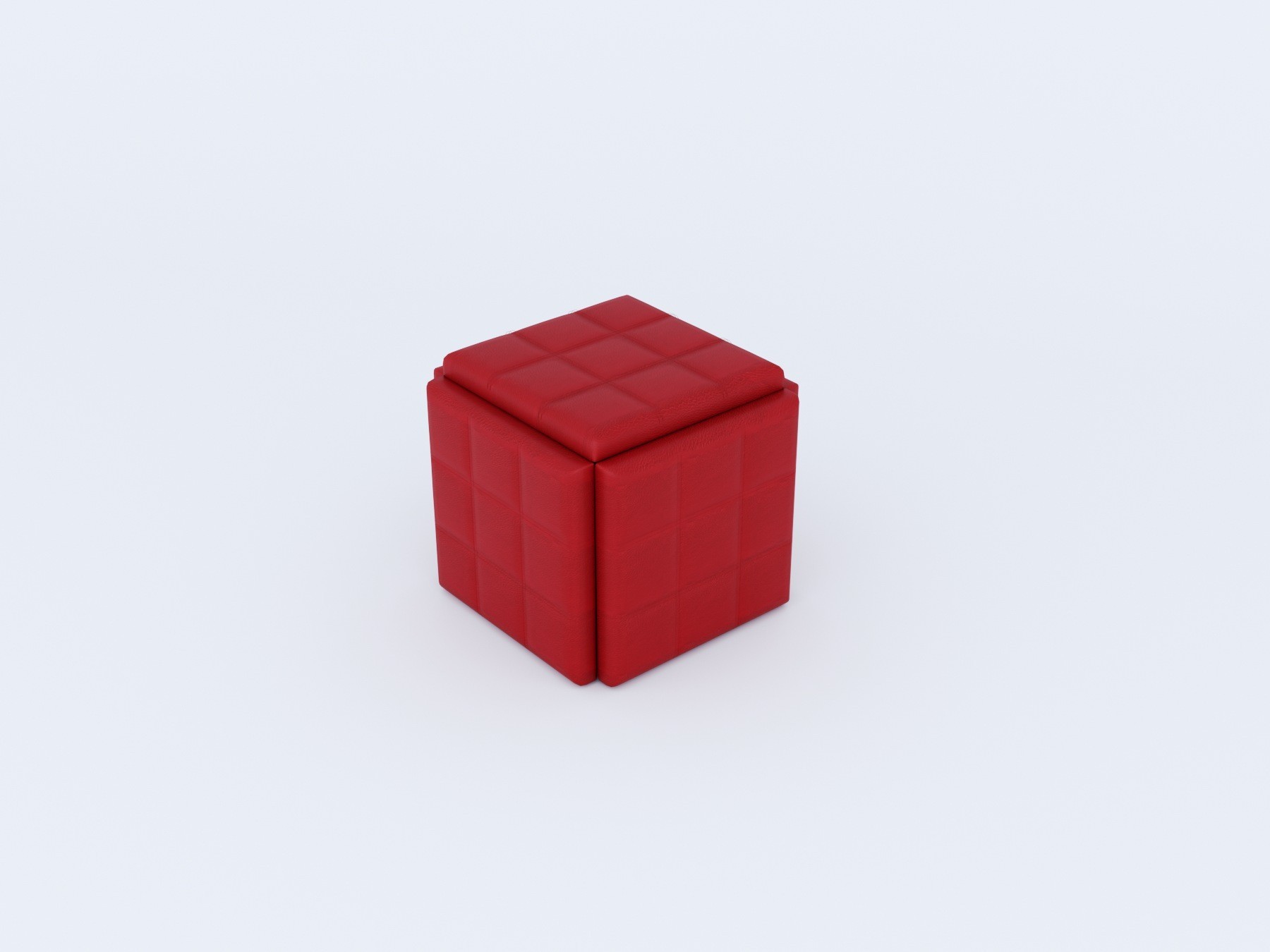 

Пуф трансформер KRT design 5 в 1 белый каркас красный кожзам 42x42x45 см