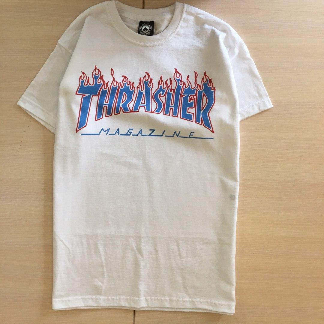 

Футболка белая LOYS Thrasher Blue Flame, Футболка белая LOYS Thrasher Blue Flame S