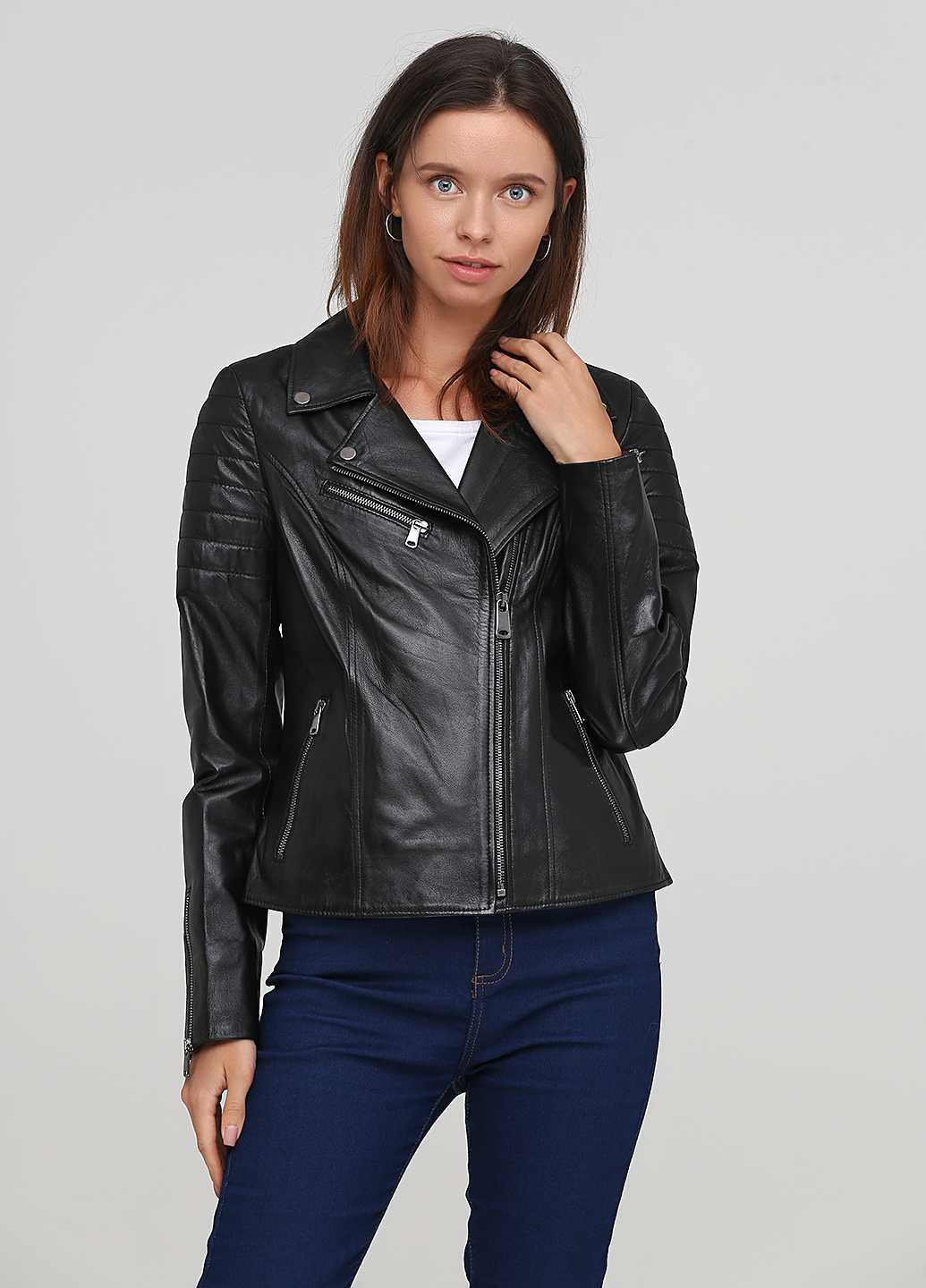 

Кожаная демисезонная куртка Leather Factory 4587 XXL Черная