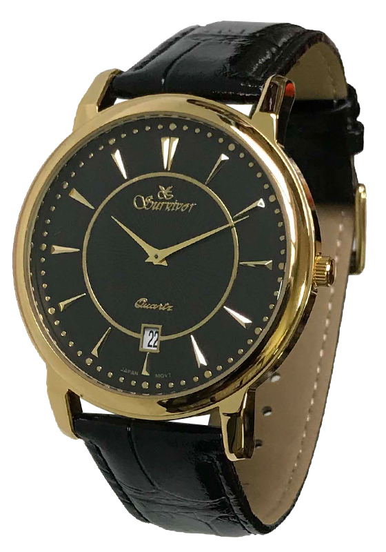 

Мужские часы Survivor классика с календарем (5354 gold black)