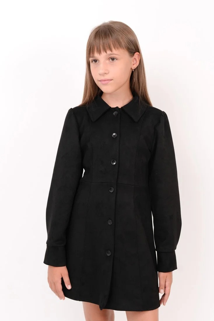 

Fashions • Школьное платье на пуговицах Ashley Fashions 146 черный (02465-ве)