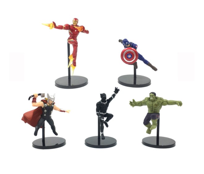 

PUTITTO Marvel Super Heroes Железный Человек Халк Капитан Америка Тор Черная Пантера ПВХ 5 шт. / Компл. 6 см