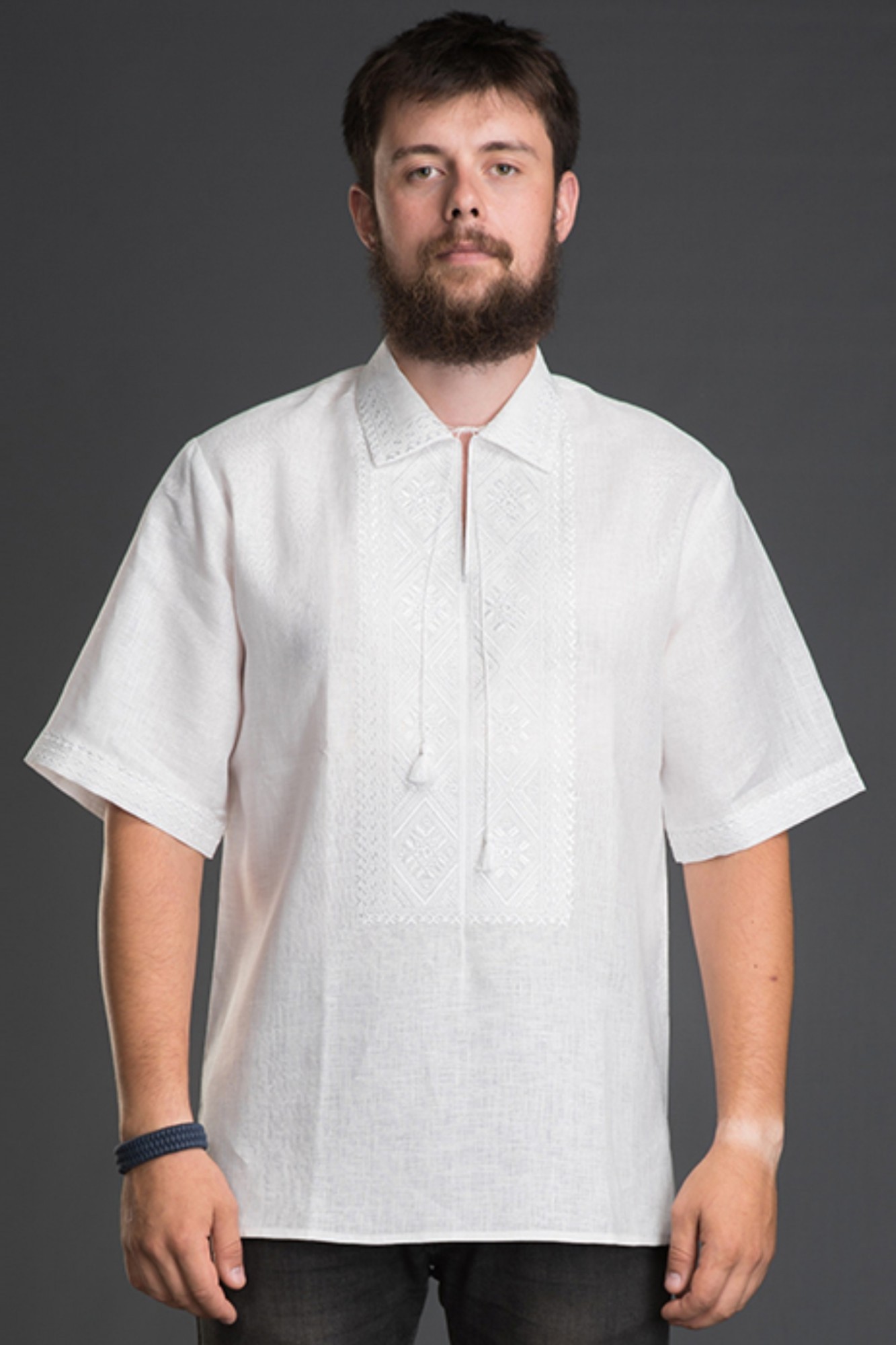 

Мужская вышиванка Folk Fashion "Ромб" XS белая
