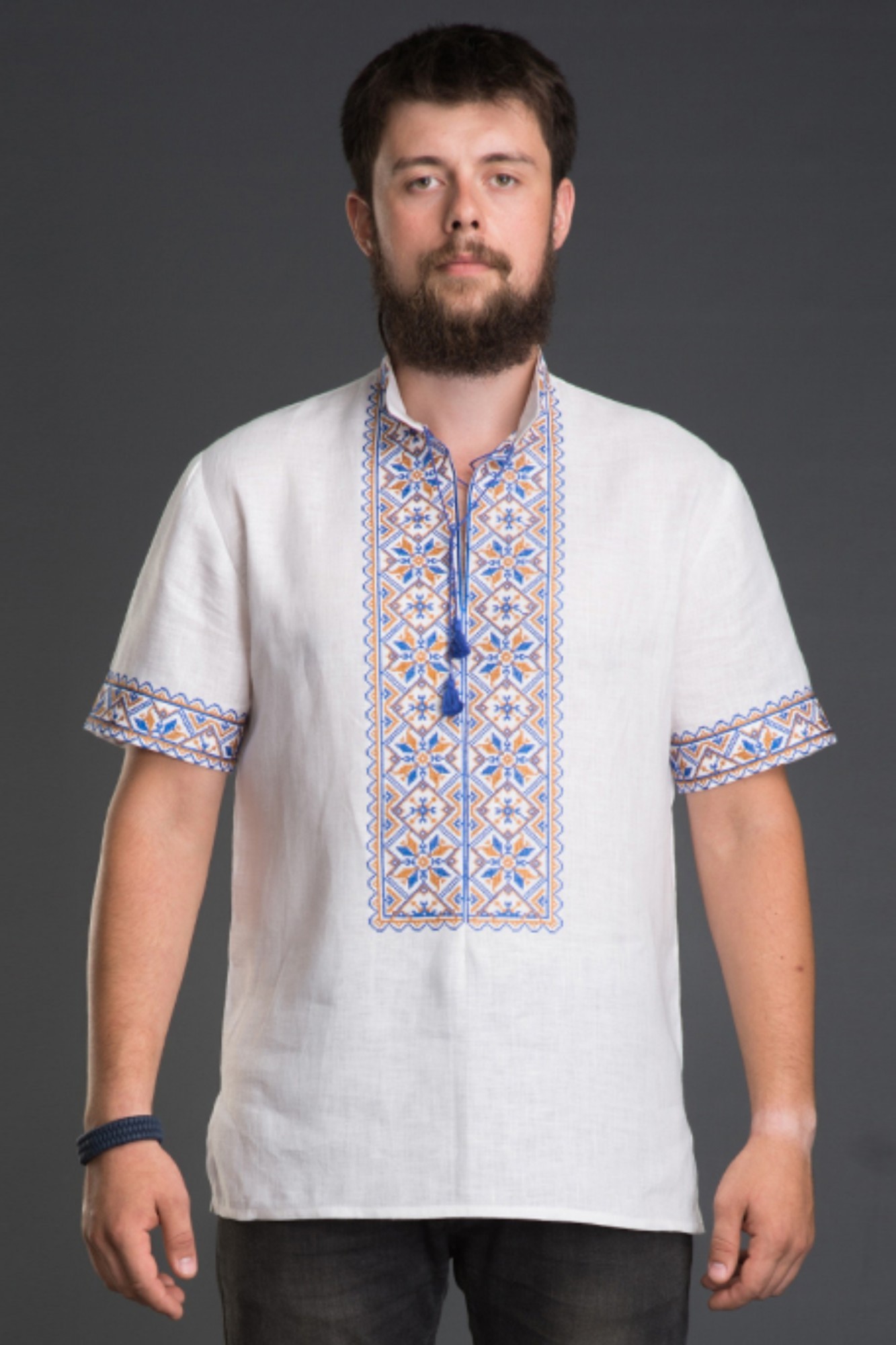 

Мужская вышиванка Folk Fashion "Зірка" XXXL белая