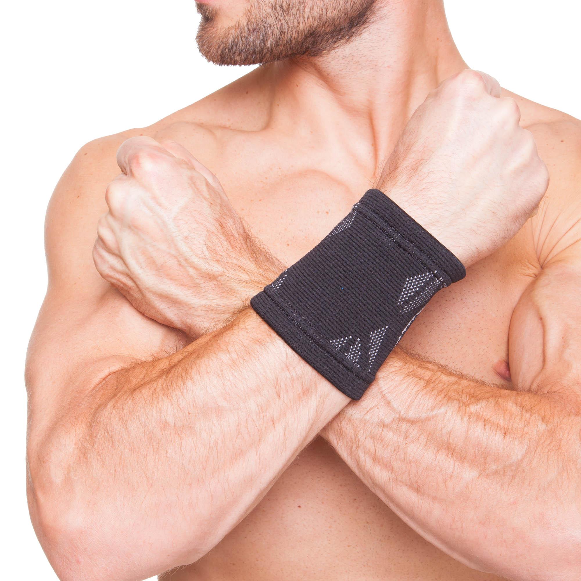

Напульсник эластичный для фиксации запястья ST-2588 M 1шт черный-серый