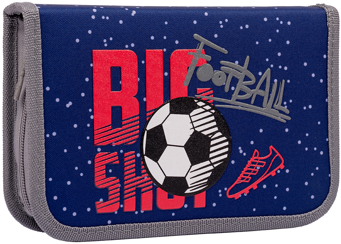 

Пенал твердый 1 Вересня одинарный с двумя клапанами HP-04 Football синий (532907)