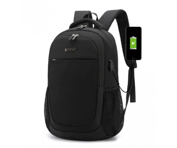 

Стильный мужской рюкзак 852 +шнур usb разьем 45*33 см черный
