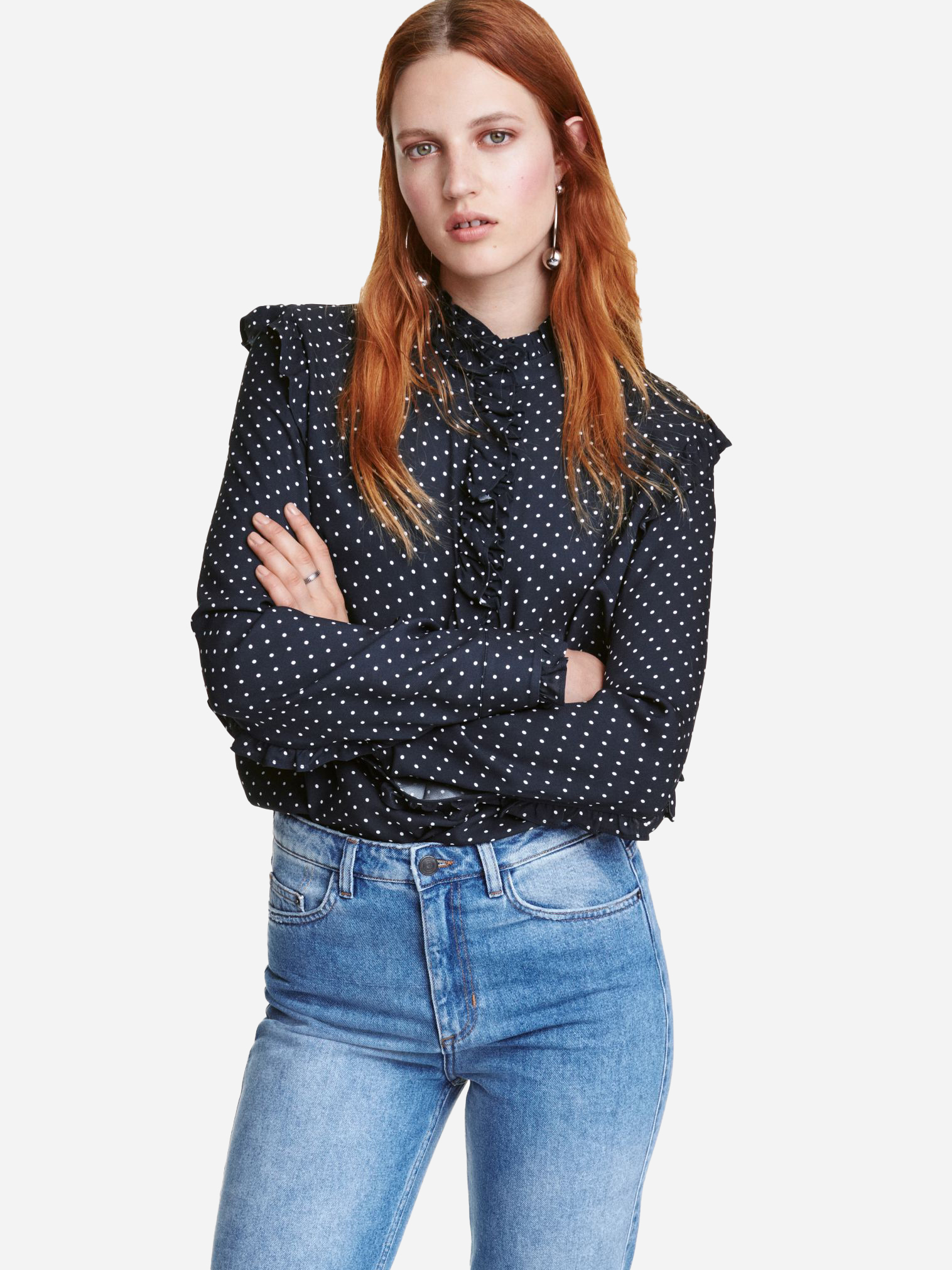 

Блузка H&M 1252527 42 Темно-синяя