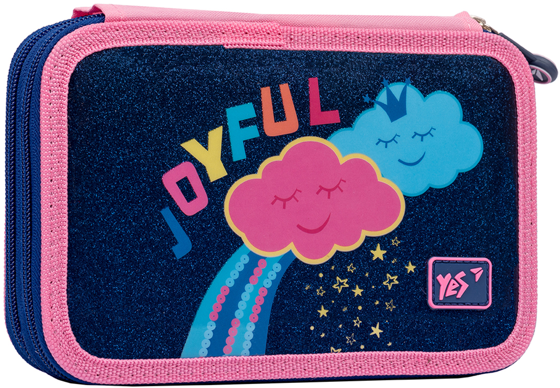

Пенал твердый YES двойной HP-01 Happiness синий (533087)