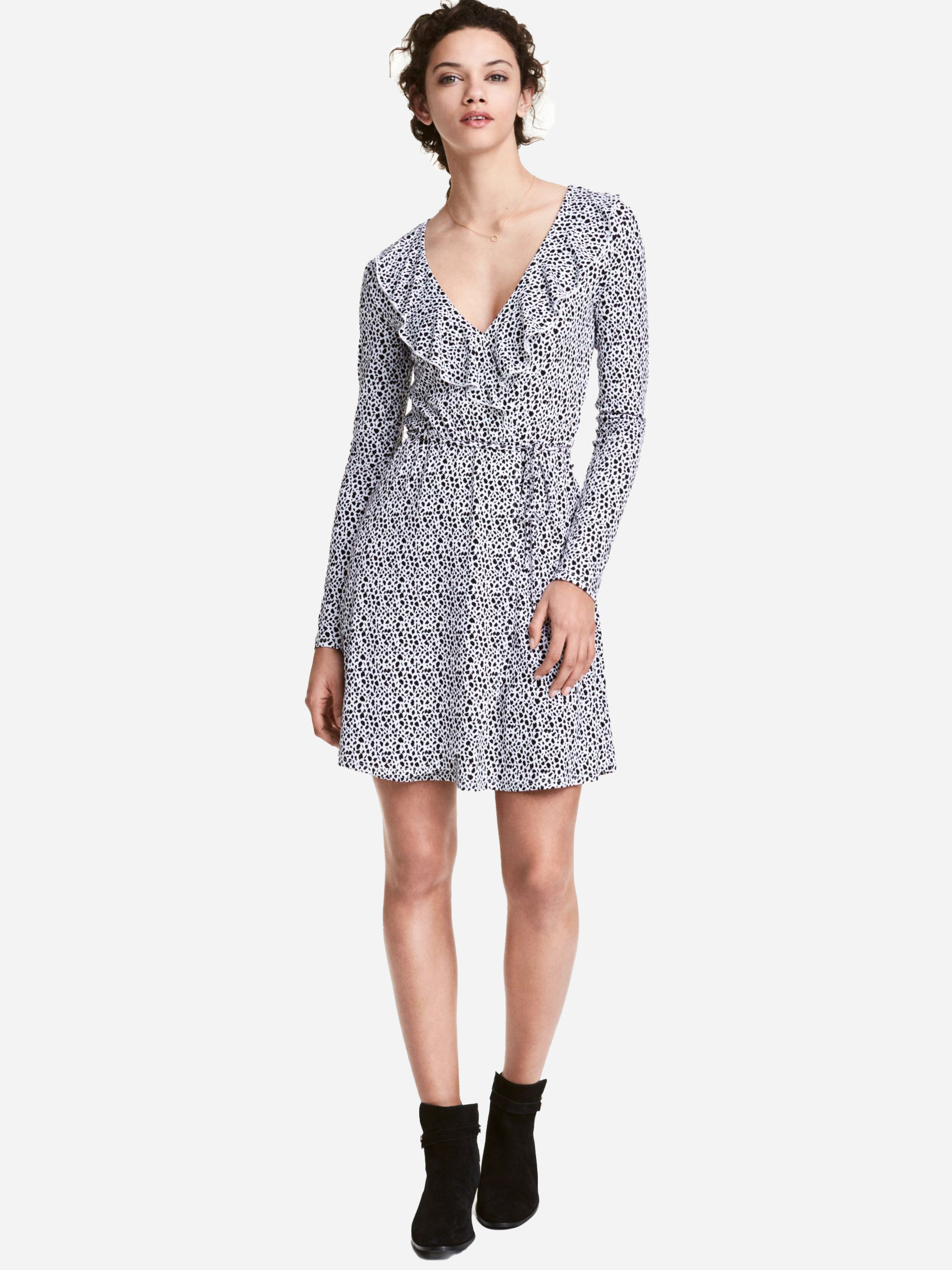 

Платье H&M 8093507  Черное с белым, Платье H&M 8093507 42 Черное с белым