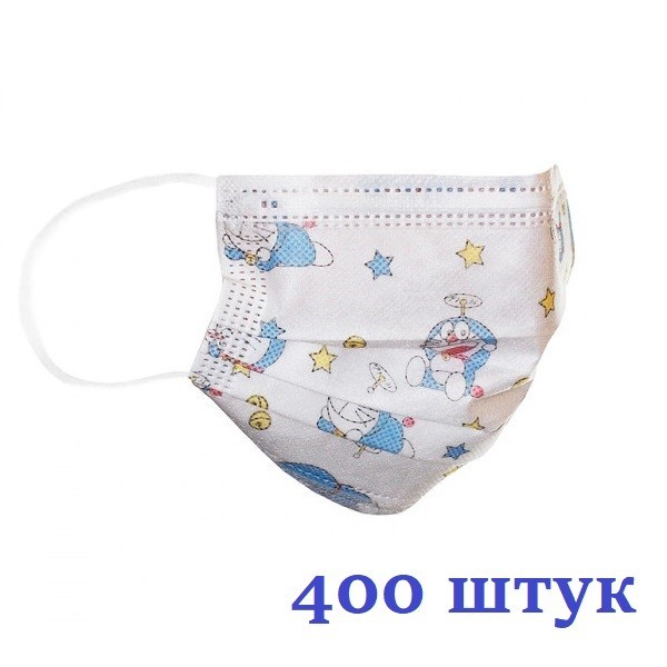 

Маски медицинские НЗМ Детские трехслойные не стерильные Котик с мельтблауном Украина высокое качество 400 шт